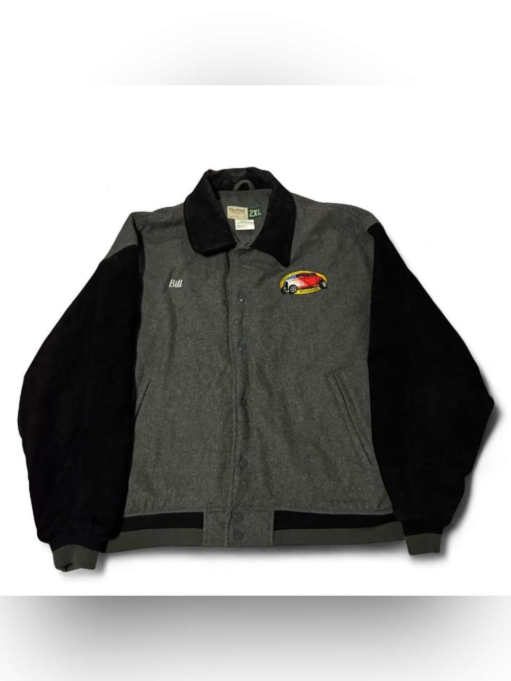Letterman Varsity Bomber Jacket with san antonio rodders and bill patches